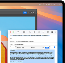 Typing a request to Siri to find files while working in the app Houdini